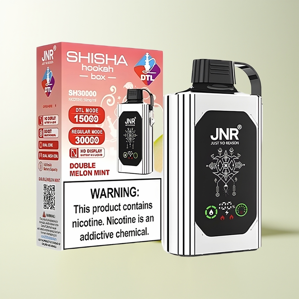 Serbia Wholesale JNR Shisha Hookah Box 20500 Puffs Dual Melon Mint HD Display 1000mAh 25ml Dual Mesh Coil Type-C Quick Charge 0% 2% 5%