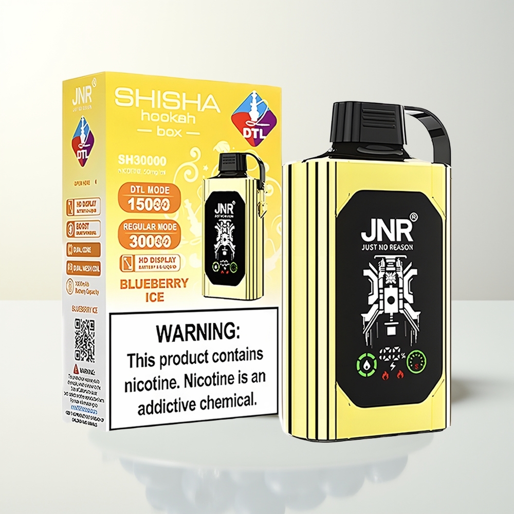 Serbia Wholesale JNR Shisha Hookah Box 20500 Puffs Dual Mesh Coil Type-C Quick Charge Borovnica Led