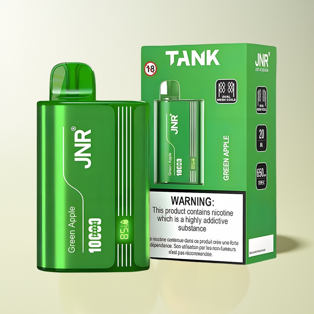 Serbia Wholesale JNR Tank 10000 Puffs Zeleno Jabuke Breskva Kruška Dual Mesh Coil Digital Display Type-C
