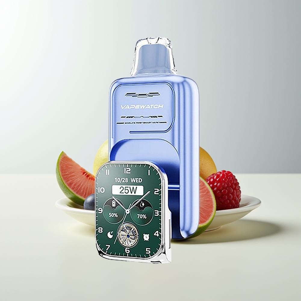 Serbia Wholesale JNR VapeWatch 30000 Puffs Dual Mesh Coil Plava Malina Led Type-C Brzo Punjenje 1000mAh 19mL 5%