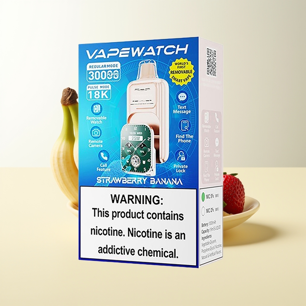 Serbia Wholesale JNR VapeWatch 30000 Puffs Jagoda Banana 1000mAh Type-C Dual Mesh Coil