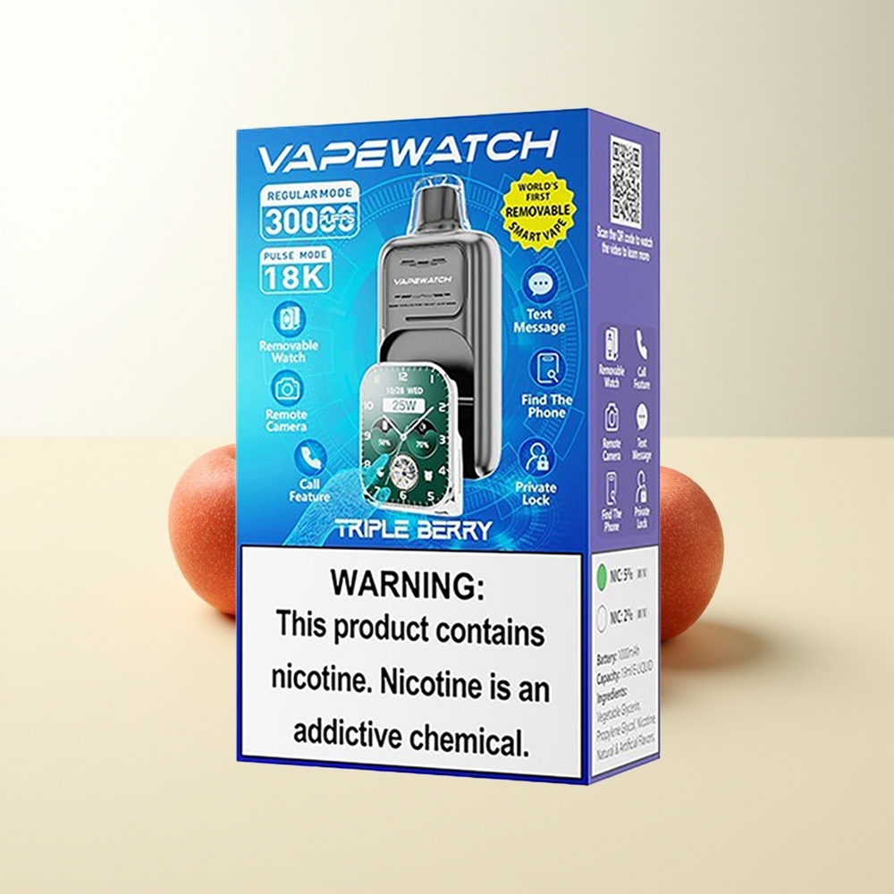 Serbia Wholesale JNR VapeWatch 30000 Puffs Trojna Bobica 1000mAh 19mL Type-C Dual Mesh Coil