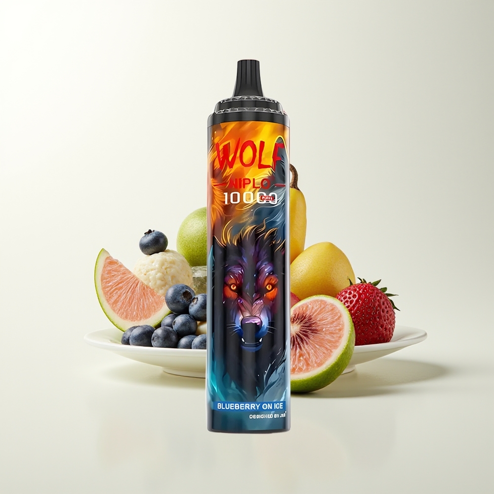 Serbia Wholesale JNR Wolf Niplo 10000 Pufova Borovnica na ledu Mesh Coil 1.0 Ohm Baterija 650mAh Tecnost 20ml Nikotin 0% 2% 5% Type-C brzo punjenje