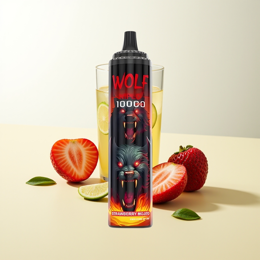 Serbia Wholesale JNR Wolf Niplo 10000 Pufova Jagoda Mojito Mesh Coil 1.0 Ohm 650mAh 20ml Tip-C