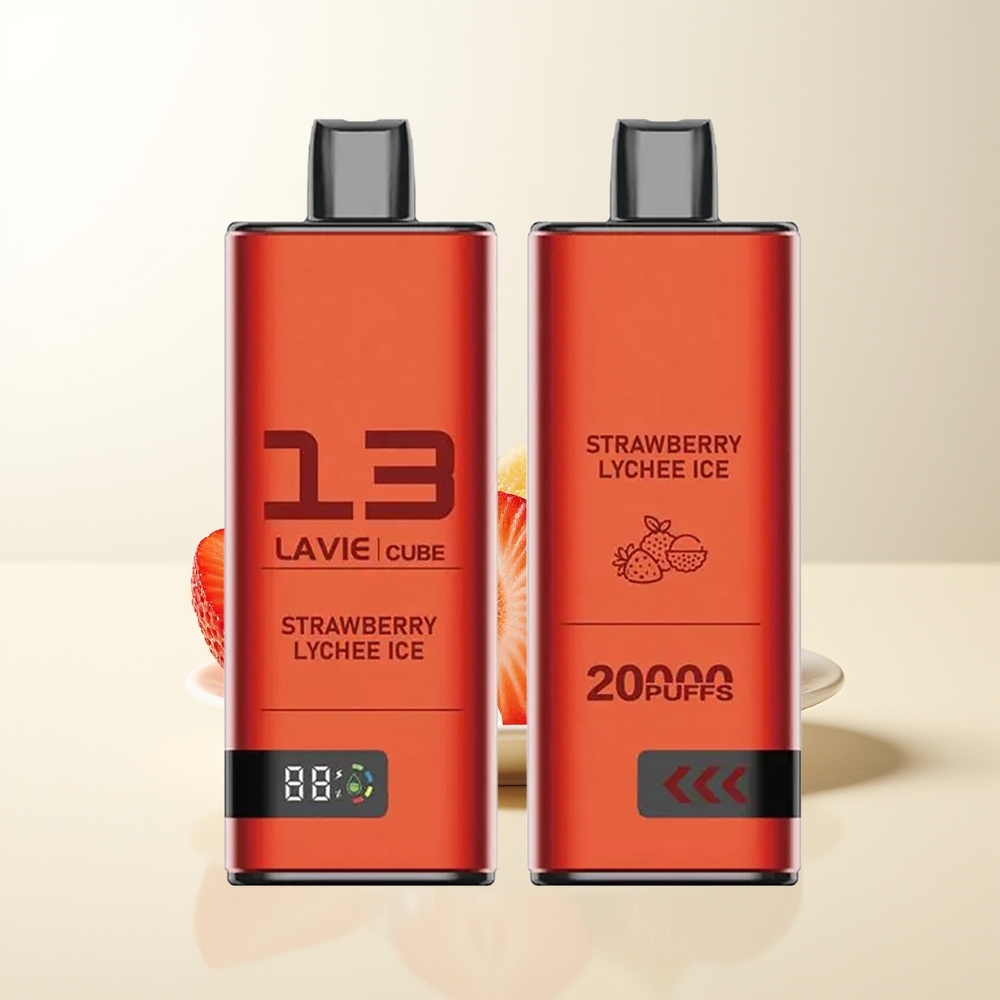 Serbia Wholesale LAVIE Cube 20000 Puffs Jagoda Liči Led 2% 5% 28ml Type C 600mAh