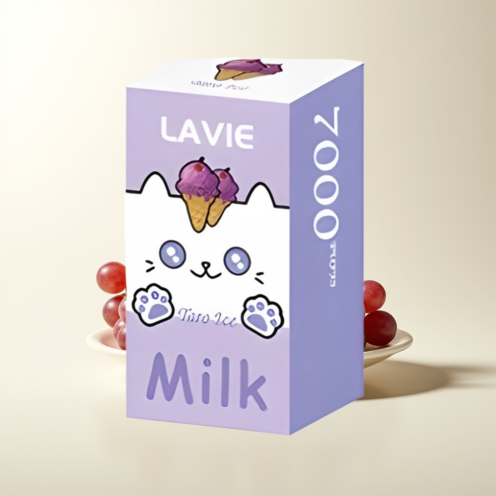Serbia Wholesale LAVIE Milk 7000 Puffs Grožđe Led Rechargeable Type C 16ML 600mAh