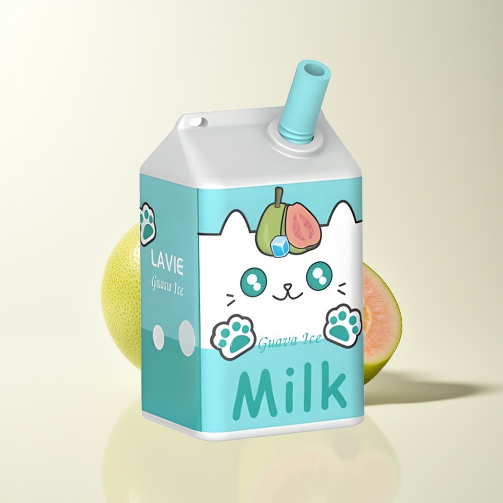 Serbia Wholesale LAVIE Milk 7000 Puffs Guava Led Rechargeable Type C 16ML 600mAh 5%