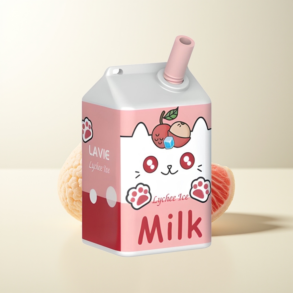 Serbia Wholesale LAVIE Milk 7000 Puffs Litchi Led Rechargeable Type C 16ML 600mAh