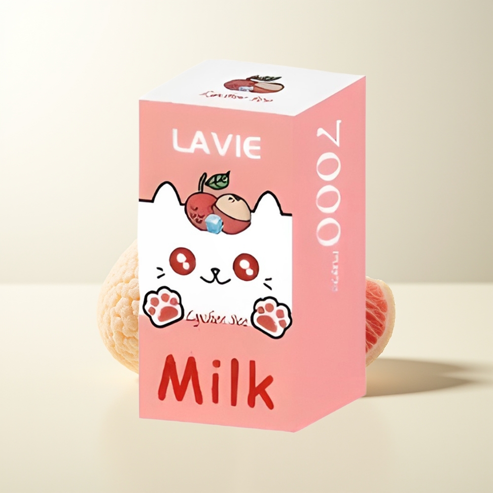Serbia Wholesale LAVIE Milk 7000 Puffs Litchi Led Rechargeable Type C 16ML 600mAh