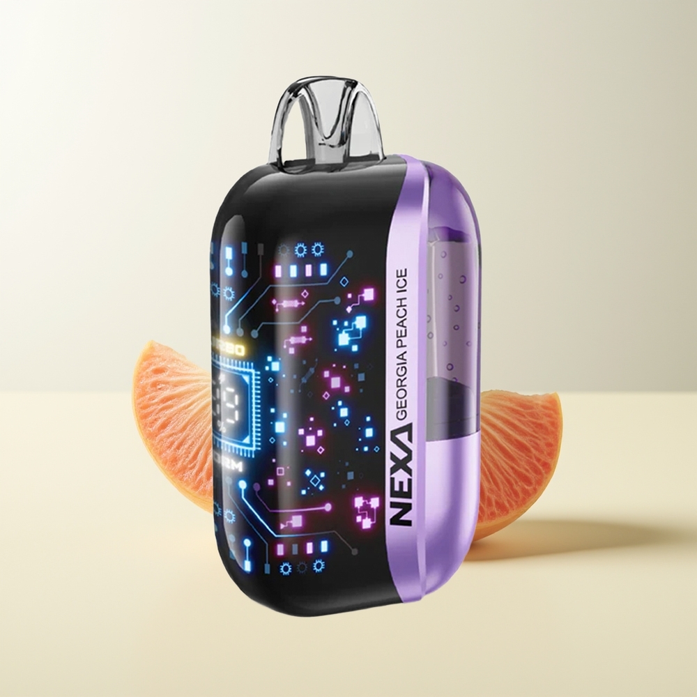 Serbia Wholesale NEXA Ultra 50000 Puffs Georgia Breskva Led 20ml 800mah 5% 0.9ohm Dual Mesh 3D Ekran Type-C