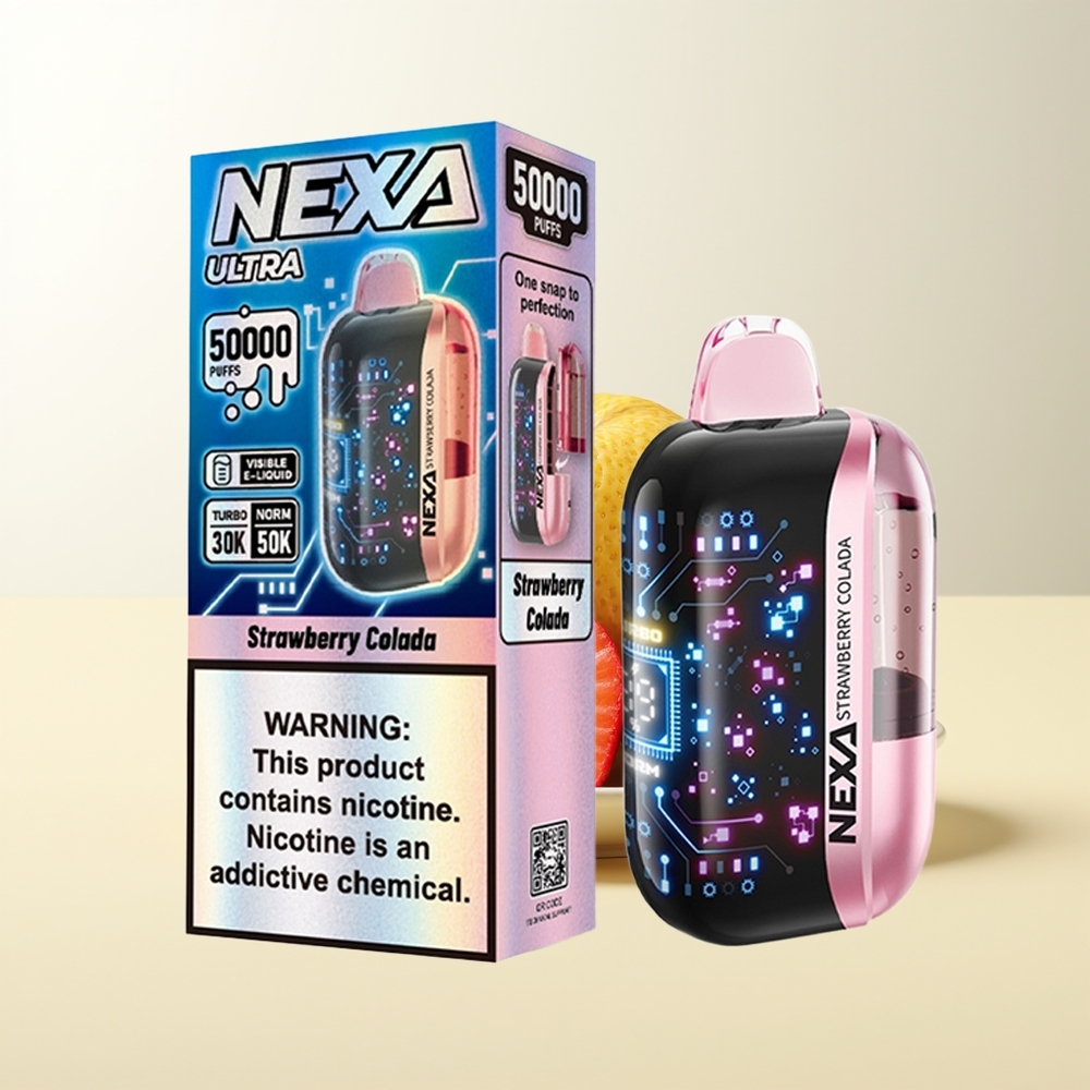 Serbia Wholesale NEXA Ultra 50000 Puffs Jagoda Kolada 20ml 800mah 5% 0.9ohm Dual Mesh 3D Ekran Type-C