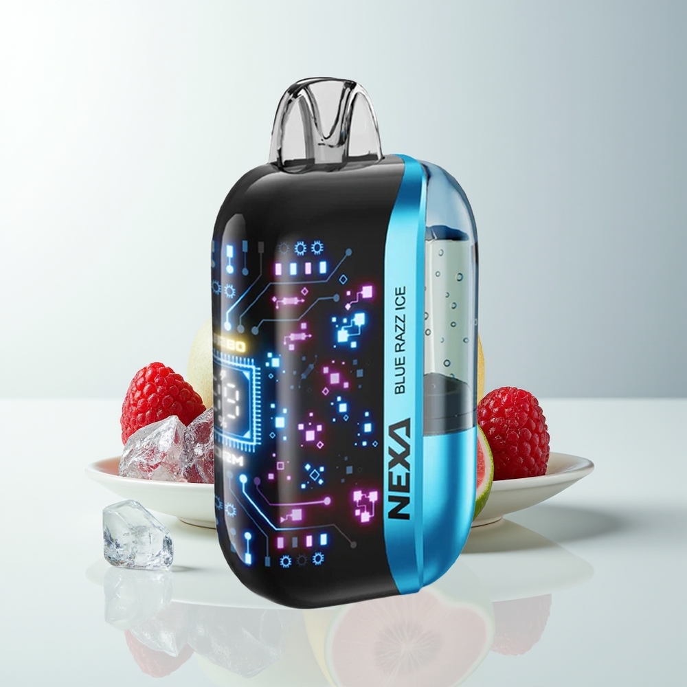 Serbia Wholesale NEXA Ultra 50000 Puffs Plava Malina Led 20ml 800mah 5% 0.9ohm Dual Mesh Type-c