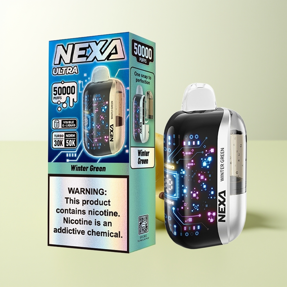 Serbia Wholesale NEXA Ultra 50000 Puffs Zimsko Zeleno 20ml 800mah 5% 0.9ohm Dual Mesh 3D Curved Screen Type-C