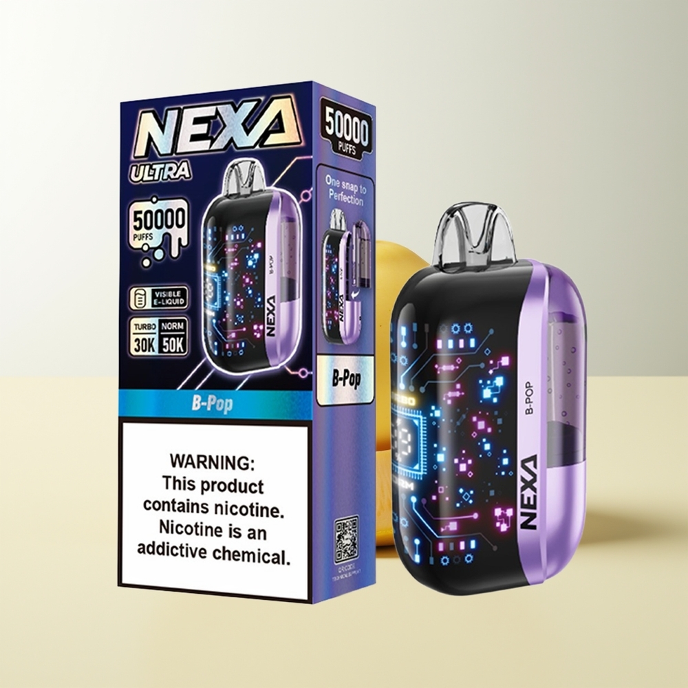 Serbia Wholesale NEXA Ultra B-Pop 50000 Puffova 20ml 800mAh 5% Nikotina 0.9ohm Dual Mesh Ekrani Tip-C Punjenje