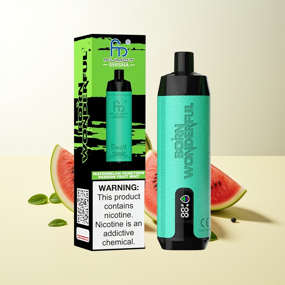 Serbia Wholesale RandM Fumot Shisha 10000 Puffs Lubenica Medljika Pasiflora Nana LED Indikator 18ml Tekućina 850 mAh Baterija 0.6ohm Mesh Kalem