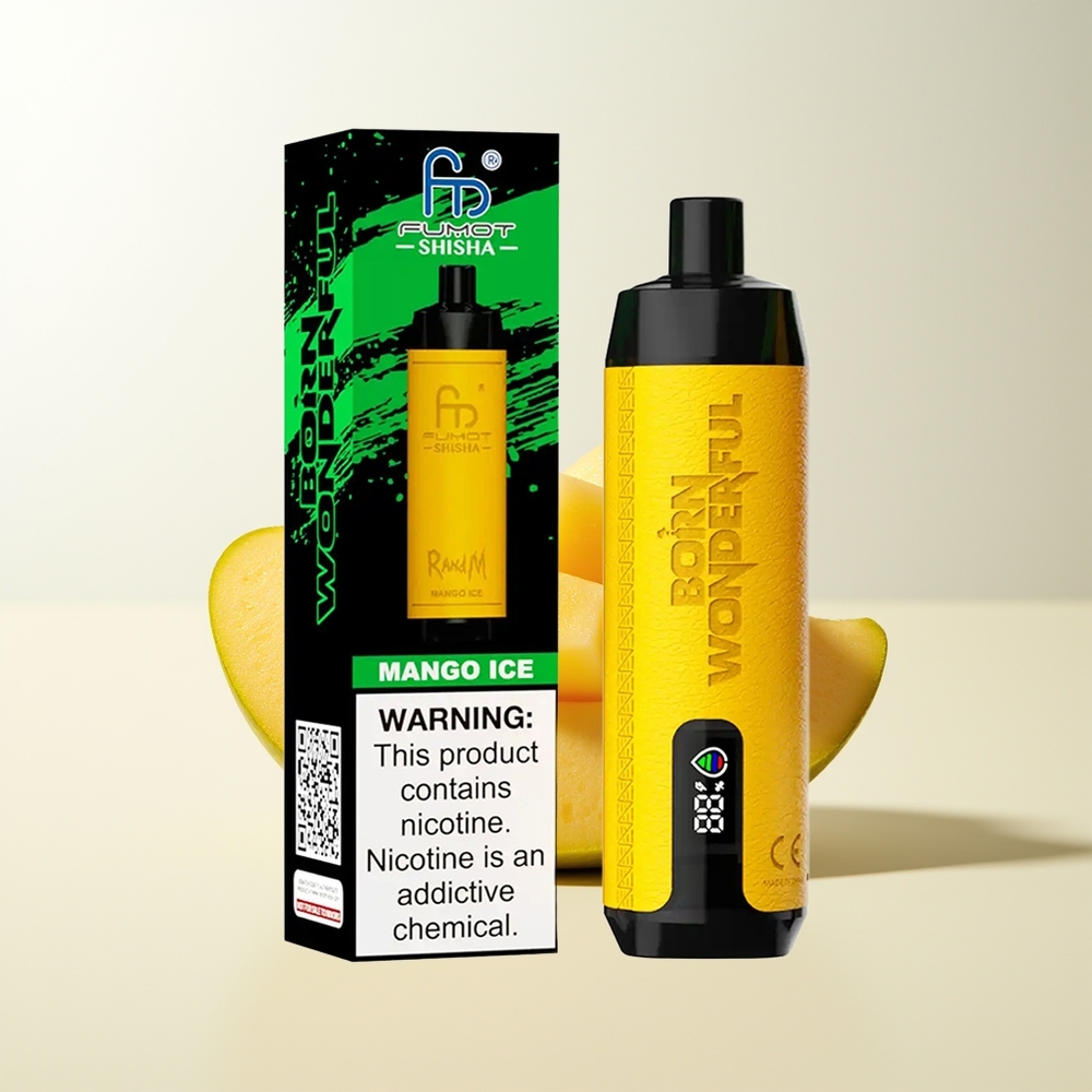 Serbia Wholesale RandM Fumot Shisha 10000 Puffs Mango Led Mreža 18ml 850mAh Type-C 0.5% Nikotina