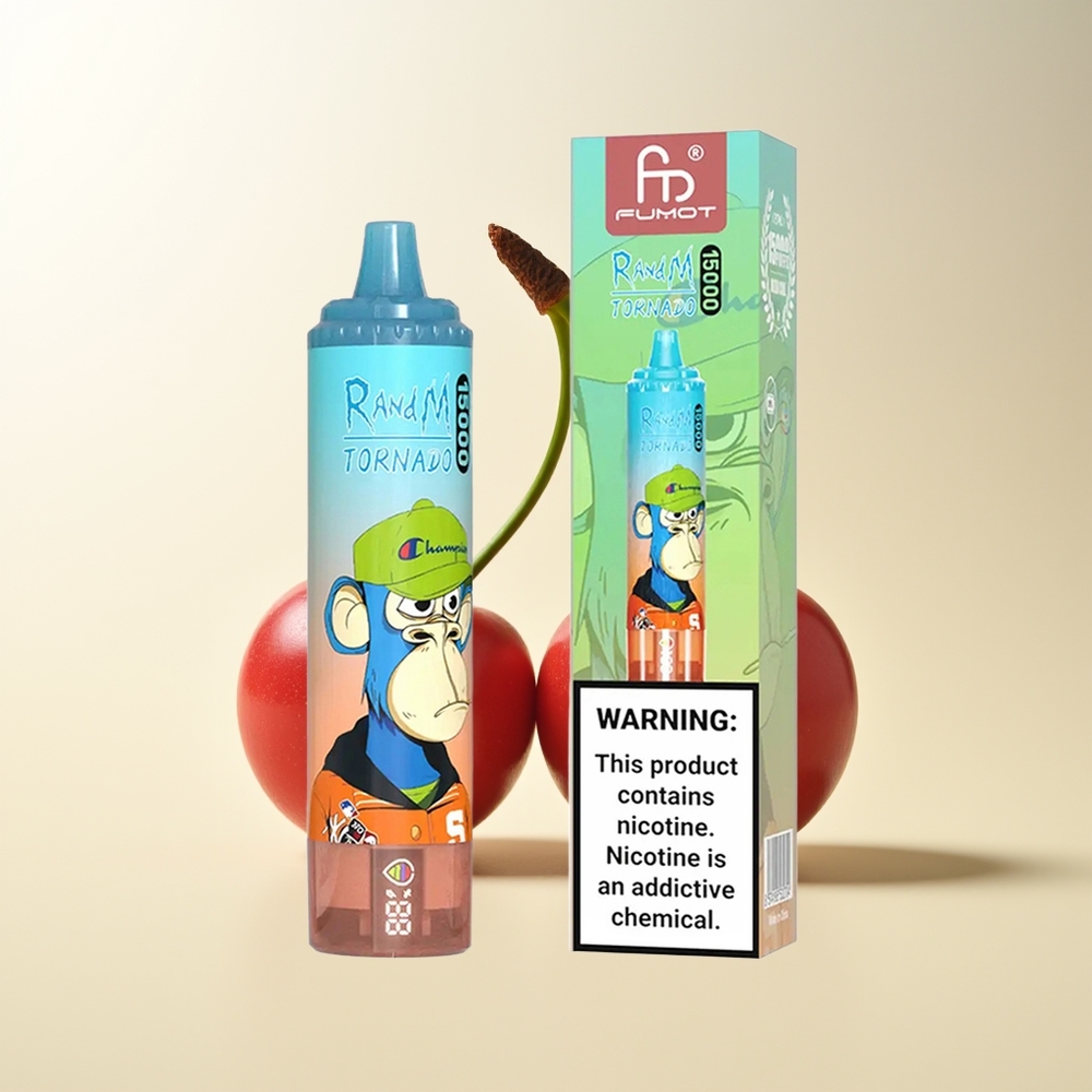 Serbia Wholesale RandM Fumot Tornado 15000 Puffs Вишња Кока-Кола 25ml 850mAh Type-C Mesh LCD