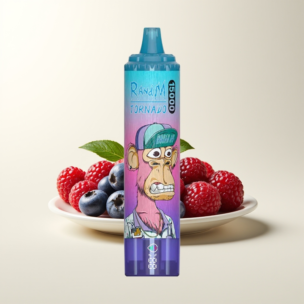 Serbia Wholesale RandM Fumot Tornado 15000 Puffs Borovnica Malina 25ml 850mAh Mesh Coil Type-C LCD