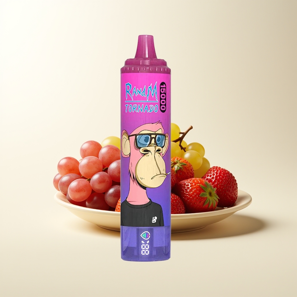 Serbia Wholesale RandM Fumot Tornado 15000 Puffs Jagoda Grožđe 25ml 850mAh Mesh Coil Type-C LCD