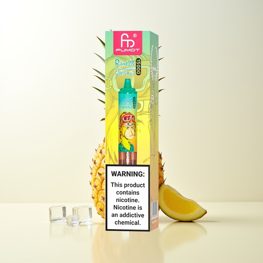 Serbia Wholesale RandM Fumot Tornado 15000 Pufova Ananas Led 25ml 850mAh Mesh Coil Type-C LCD