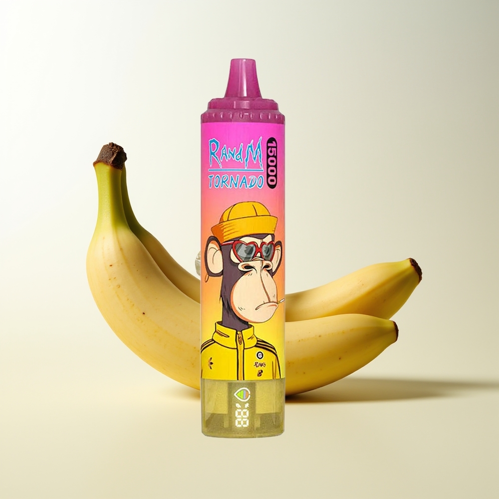 Serbia Wholesale RandM Fumot Tornado 15000 Pufova Banana Led 25ml 850mAh Mesh Coil LCD