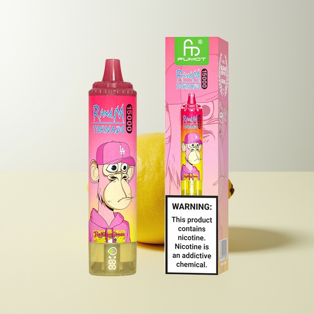 Serbia Wholesale RandM Fumot Tornado 15000 Pufova Limun 25ml 850mAh Mesh Coil Type-C LCD