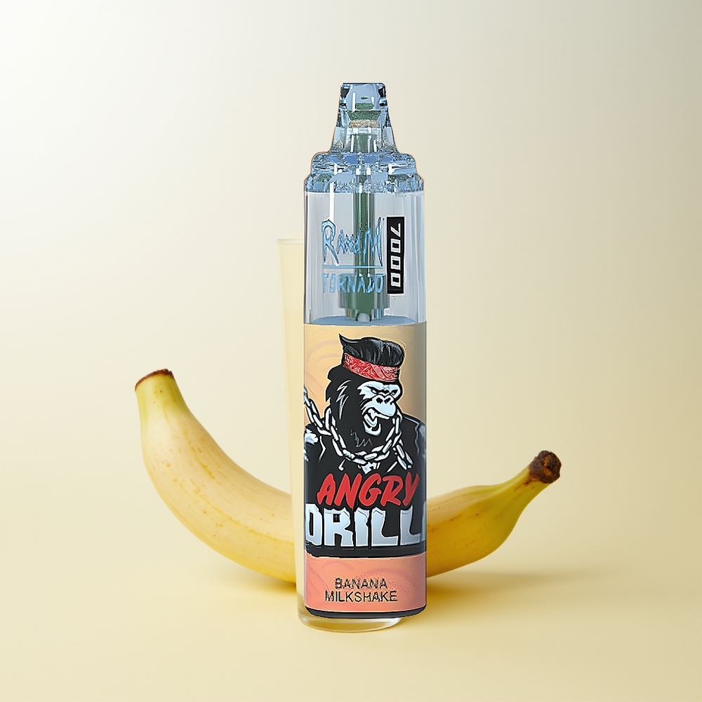 Serbia Wholesale RandM Fumot Tornado 7000 Banana Milkshake 14ML 850MAH Mesh Coil Type-C RGB Light Air-Adjustable