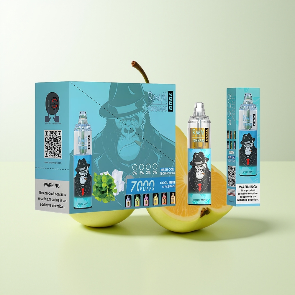 Serbia Wholesale RandM Fumot Tornado 7000 Cool Mint 14ML 850MAH Mesh Type-C RGB Air-Adjustable