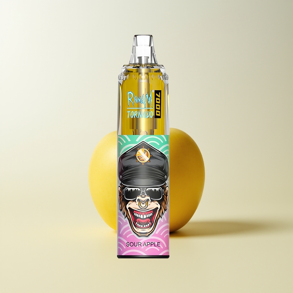 Serbia Wholesale RandM Fumot Tornado 7000 Kisela Jabuka 14ML Mesh Coil Type-C RGB 850MAH Air-Adjustable 0-5% Nicotine