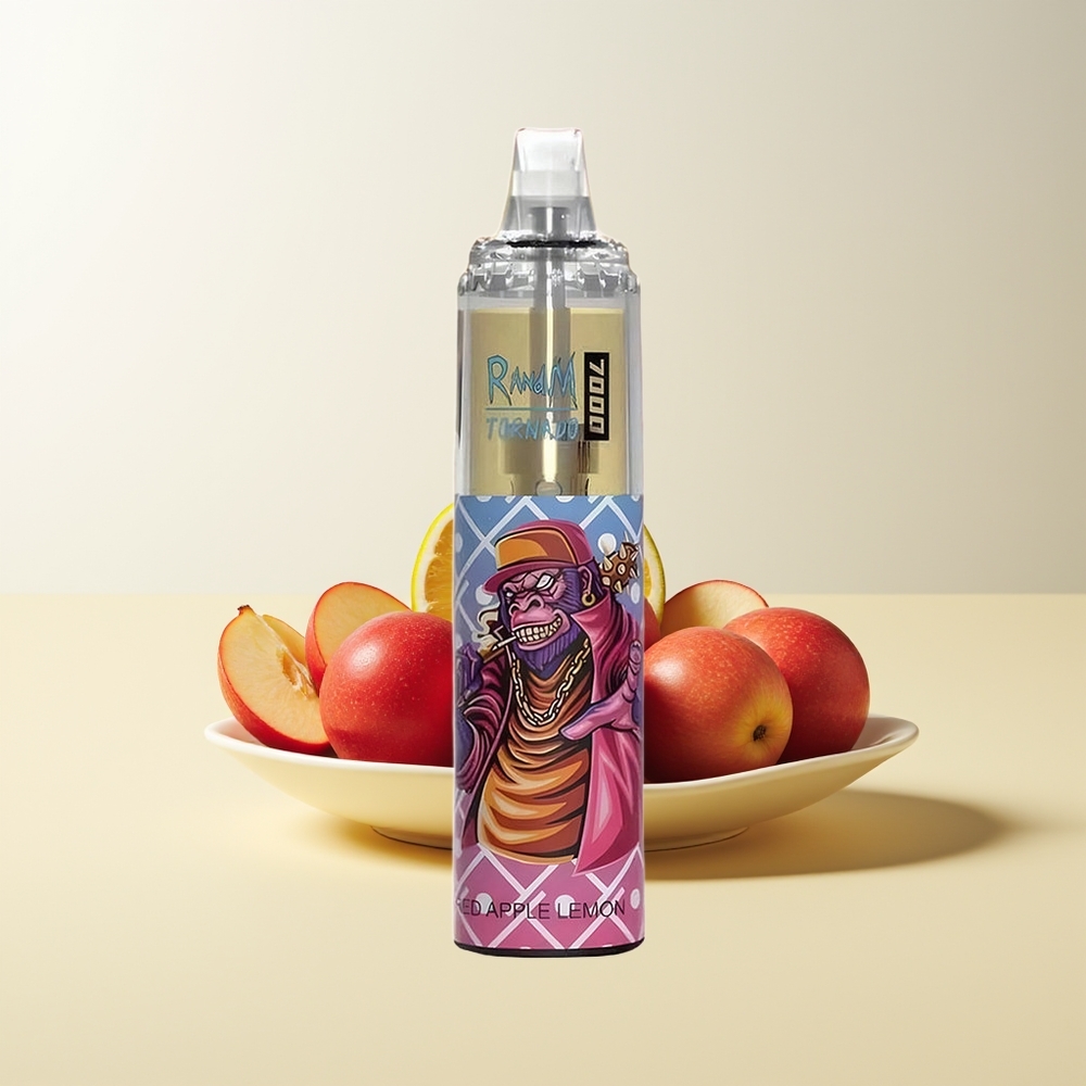 Serbia Wholesale RandM Fumot Tornado 7000 Puffs Crvena Jabuka Limun Mesh Coil Type-C RGB Light