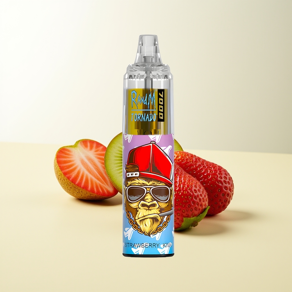 Serbia Wholesale RandM Fumot Tornado 7000 Puffs Jagoda Kivi 14ML E-liquid 850MAH Mesh Coil Type-C RGB Light 0-5% Nicotine Air-Adjustable