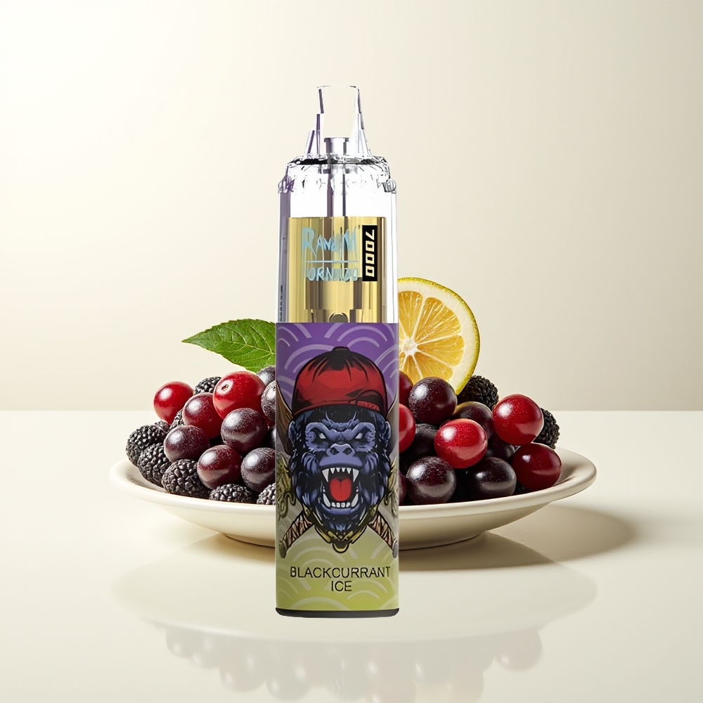 Serbia Wholesale RandM Fumot Tornado 7000 Pufova Borovnica Led 14ML Mesh Coil Type-C RGB Light 850MAH Adjustable Airflow 0%2%3%5% Nikotina