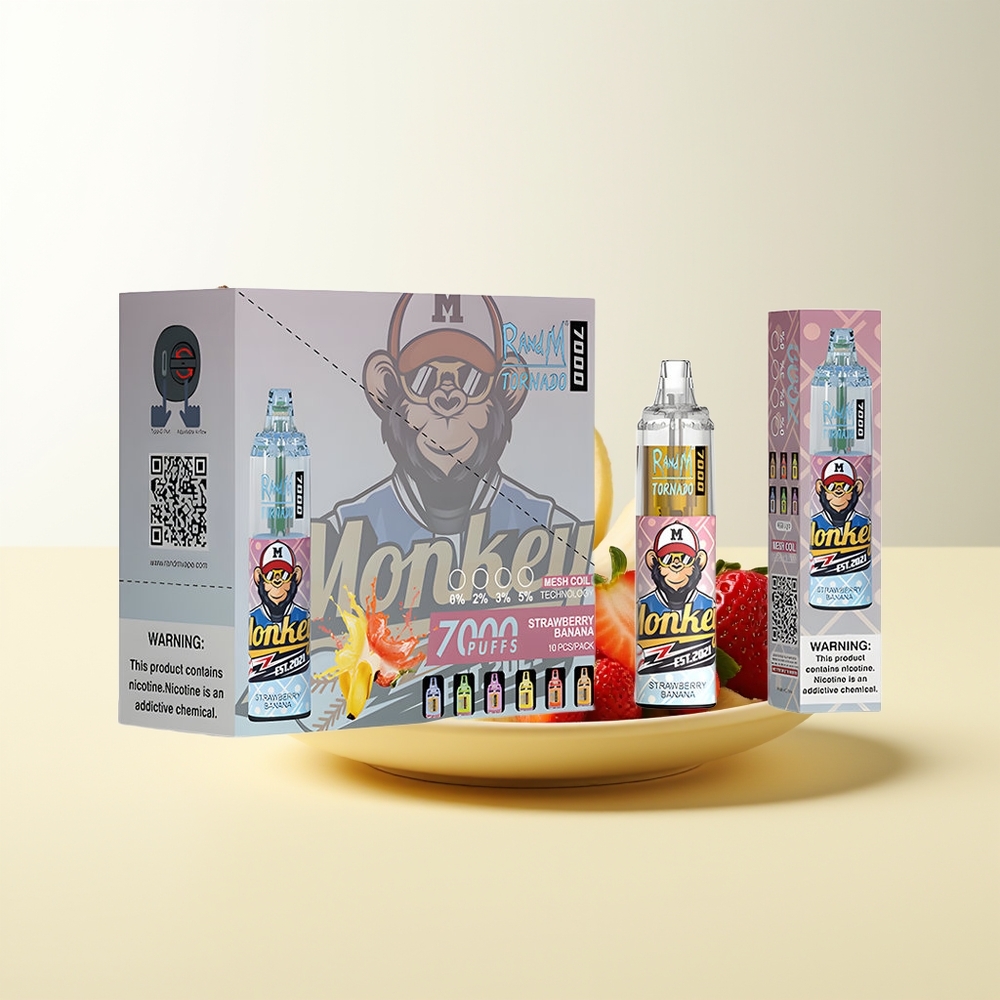 Serbia Wholesale RandM Fumot Tornado 7000 Pufova Jagoda Banana 14ML Mesh Coil Type-C RGB Light Air-Adjustable