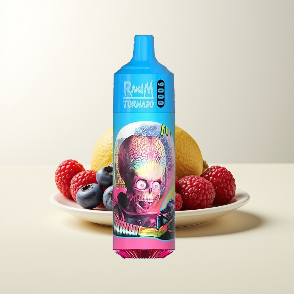 Serbia Wholesale RandM Fumot Tornado 9000 Puffs Borovnica Kisela Malina 850 mAh Punjiva 18 mL Mrežasti Kalem Elegantni RGB Display