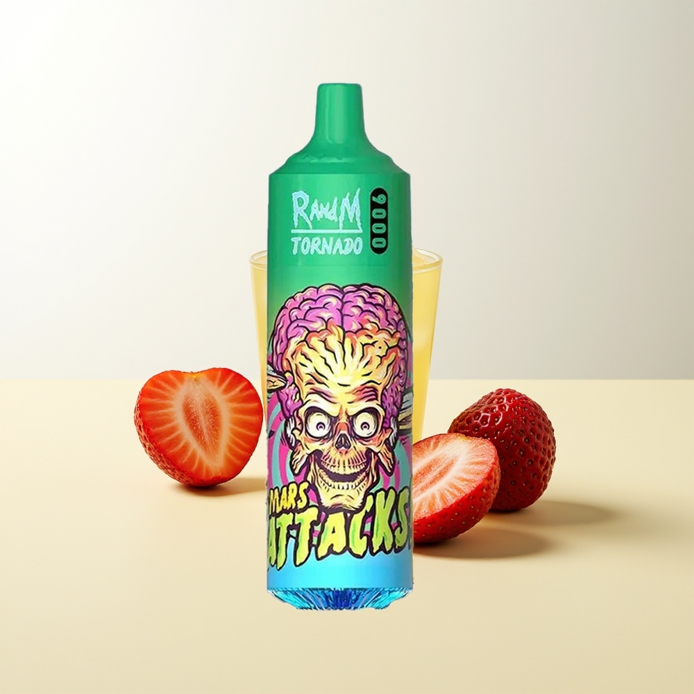 Serbia Wholesale RandM Fumot Tornado 9000 Puffs Jagoda Limunada 850 mAh 18 mL Mesh Coil RGB Display