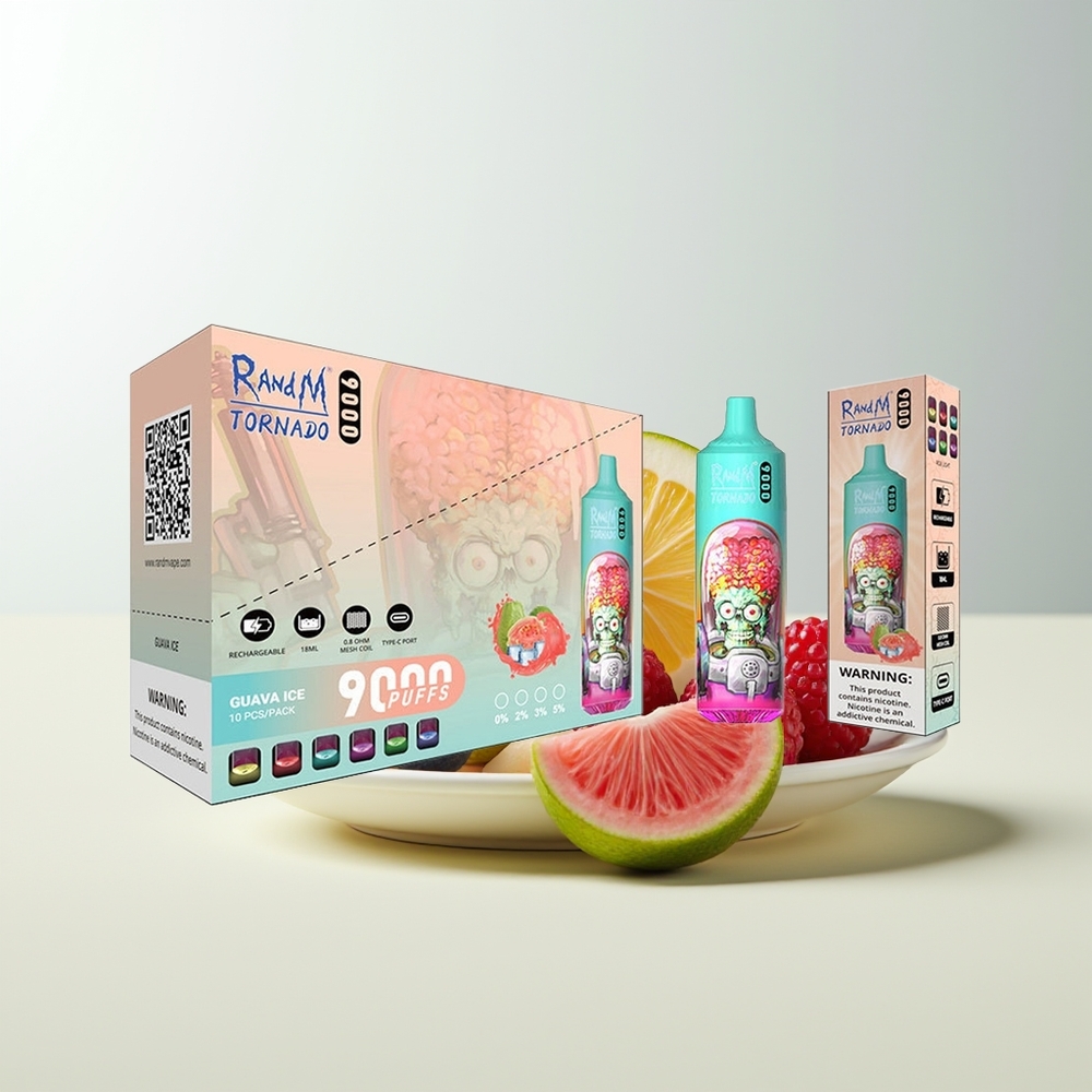 Serbia Wholesale RandM Fumot Tornado 9000 Puffs Plava Kisela Malina Mesh Coil RGB Display