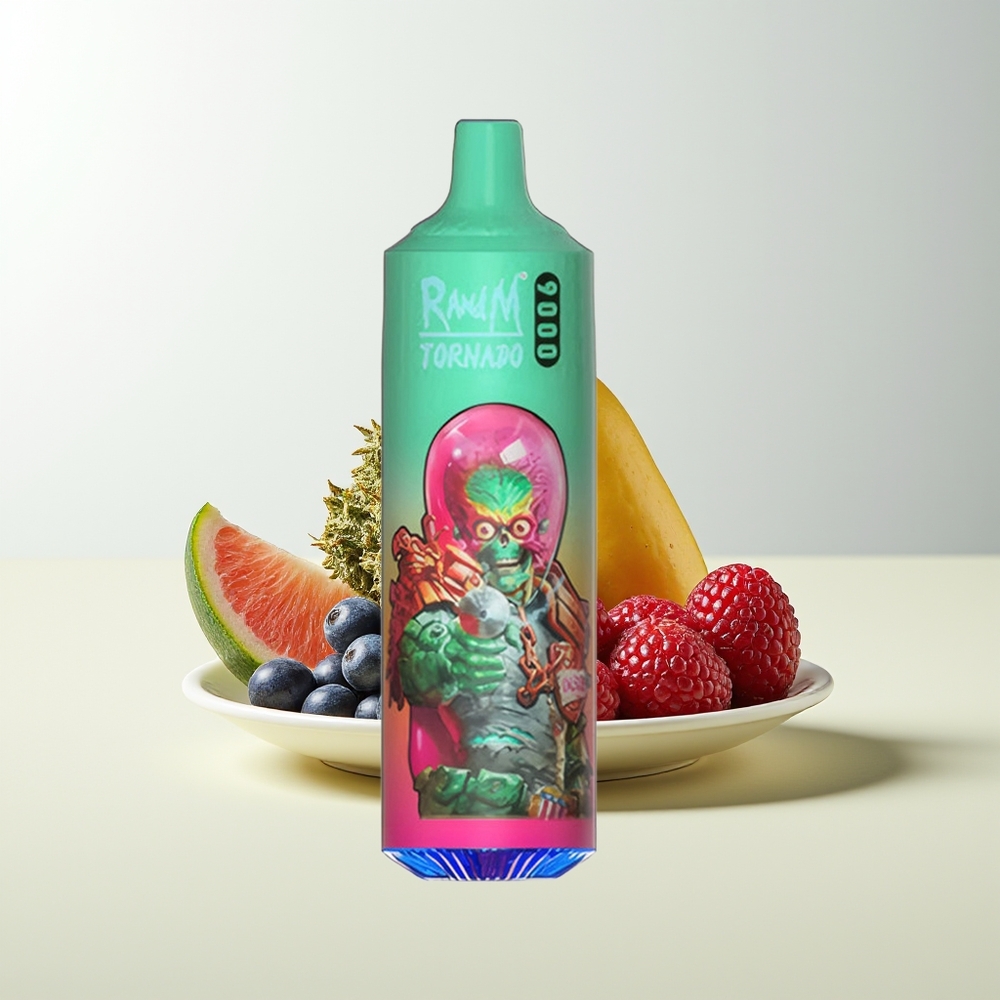 Serbia Wholesale RandM Fumot Tornado 9000 Puffs Plava Malina Kush 850mAh 18mL Mesh RGB 54 Aromas