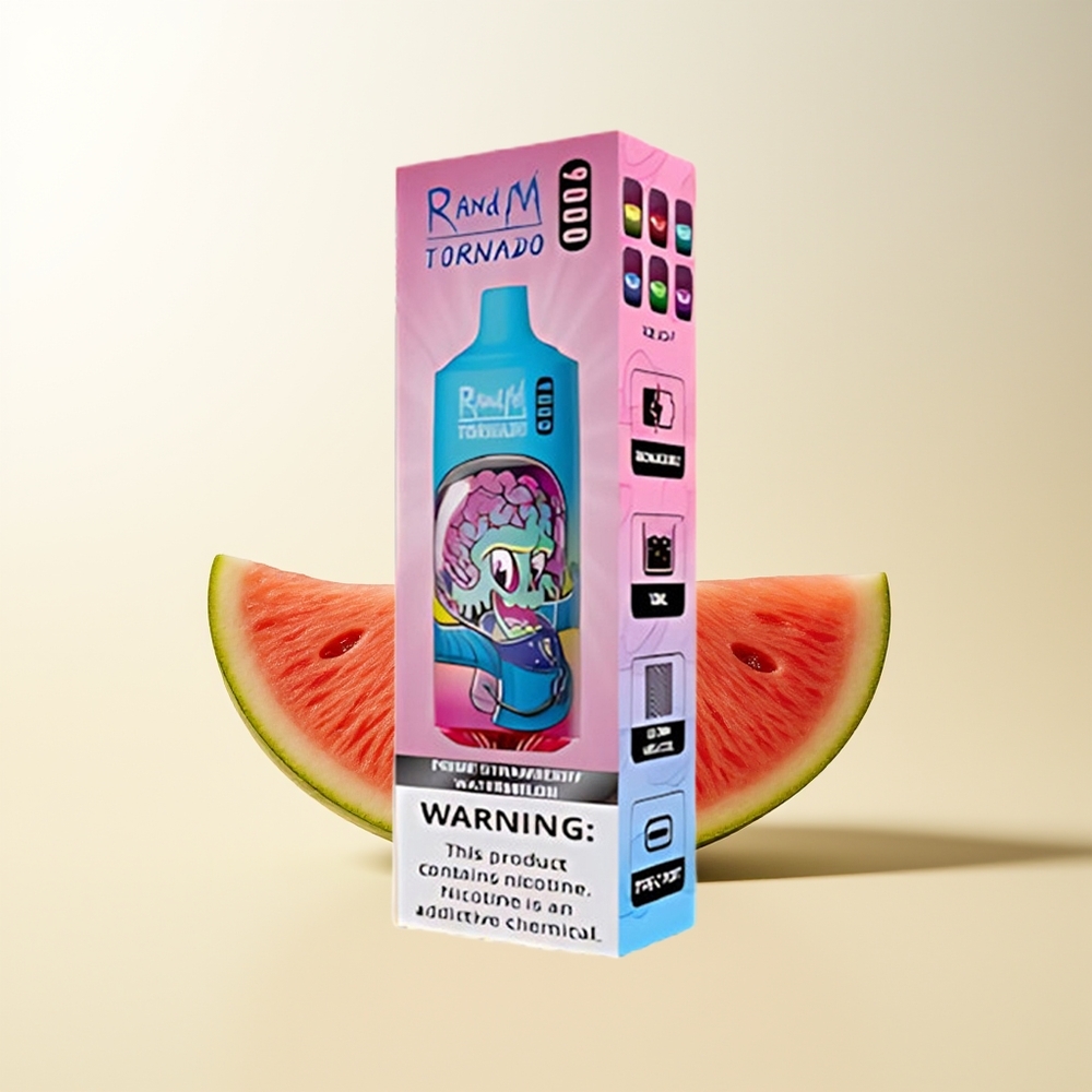Serbia Wholesale RandM Fumot Tornado 9000 Puffs Prva Jagoda Lubenica 850 mAh Punjiva 18 mL Mesh Coil RGB Display