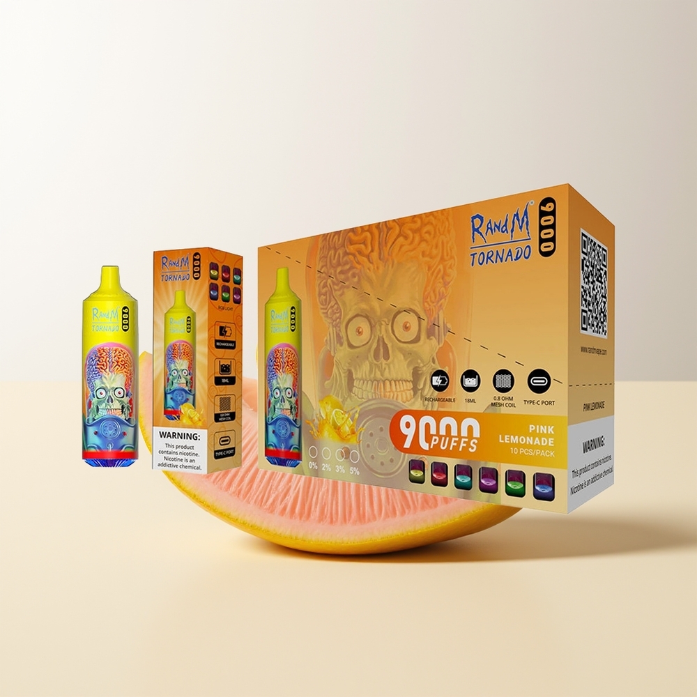 Serbia Wholesale RandM Fumot Tornado 9000 Puffs Roze Limunada 850mAh 18mL Mesh Coil RGB Display