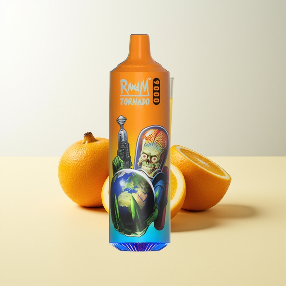 Serbia Wholesale RandM Fumot Tornado 9000 Pufova Narandžasta Soda 850 mAh Punjiva 18 mL Mrežasti Kalem RGB Ekran 54 Aroma