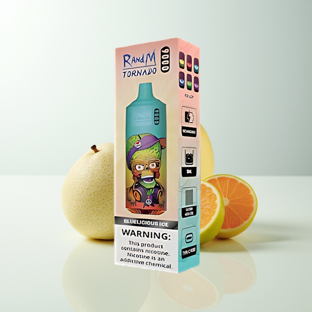 Serbia Wholesale RandM Fumot Tornado 9000 Pufova Plavičasti Led 850 mAh Punjiva 18 mL Mrežasti Kalem RGB Ekran 54 Ukusa