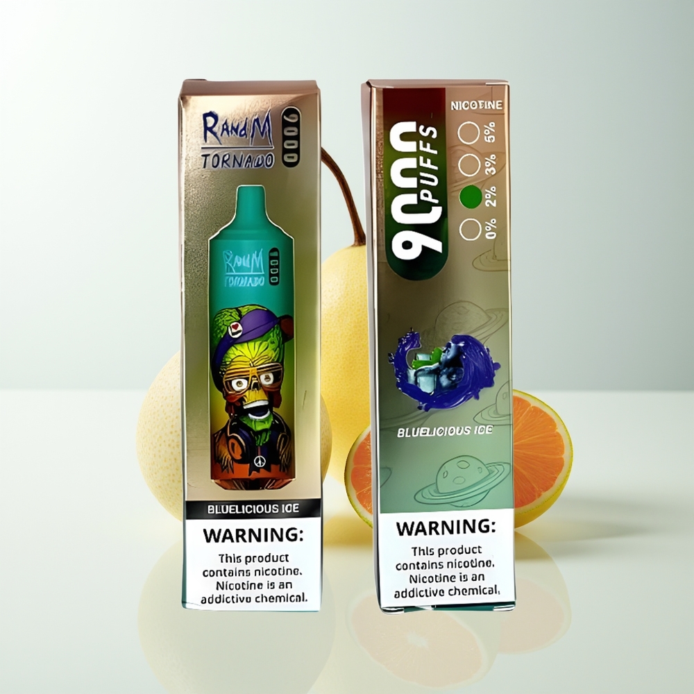 Serbia Wholesale RandM Fumot Tornado 9000 Pufova Plavičasti Led 850 mAh Punjiva 18 mL Mrežasti Kalem RGB Ekran 54 Ukusa