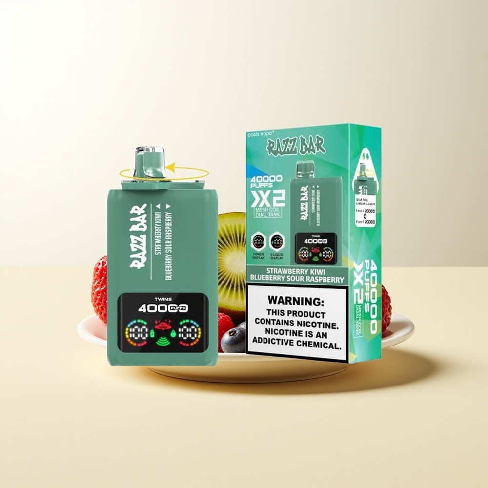 Serbia Wholesale Razz Bar 40000 Puffs Jagoda Kivi - Borovnica Kisela Malina Power Screen Display 1.0Ohm 2 Mesh Coil 650 Mah Type-C Port 2% 5% Nikotin