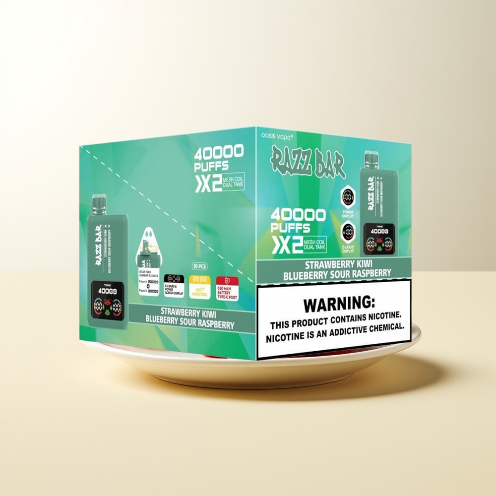 Serbia Wholesale Razz Bar 40000 Puffs Jagoda Kivi - Borovnica Kisela Malina Power Screen Display 1.0Ohm 2 Mesh Coil 650 Mah Type-C Port 2% 5% Nikotin