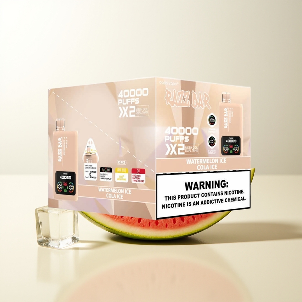 Serbia Wholesale Razz Bar 40000 Puffs Lubenica Led - Kola Led Power Screen Display 1.0Ohm 2 Mesh Coil 650 Mah Type-C 2% 5% Nikotin