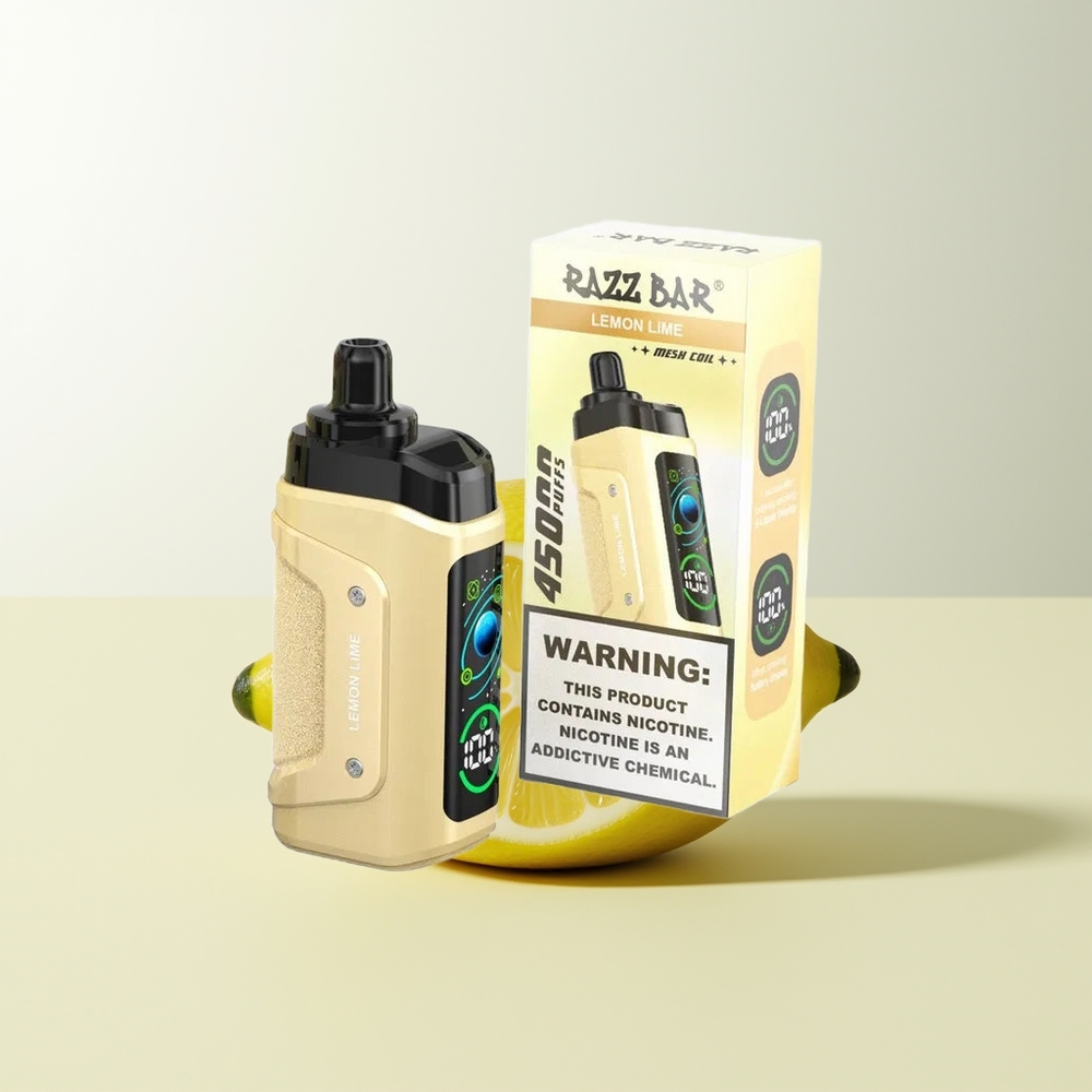 Serbia Wholesale Razz Bar 45000 Pufova Dispozabil Vape Limun-Lajm Mesh Coil 1.0 Ohm Podesivi Protok Vazduha 650 mAh Baterija Type-C Punjenje 20 mg/ml Nikotin