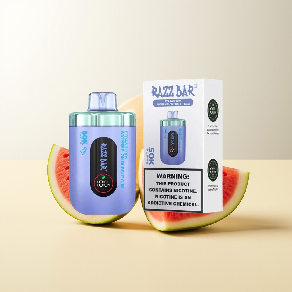 Serbia Wholesale Razz Bar 50K Puffs Јагода Лубеница Жвака Гума 1.0 Ohm Mesh Coil 650 Mah Battery Type-C Rechargeable 2% Nicotine