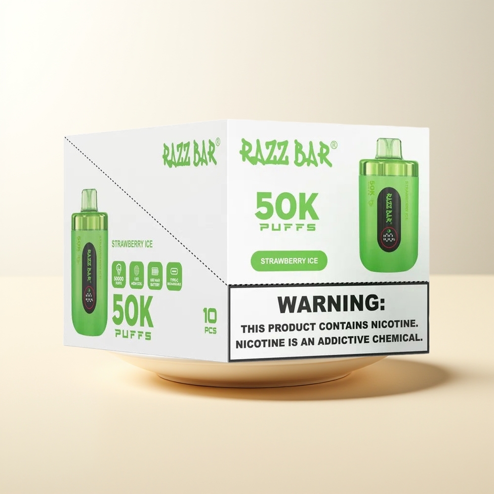 Serbia Wholesale Razz Bar 50K Puffs Ћурка Лед 1.0 Ohm Mesh Coil 650mAh Type-C Rechargeable 2% Nicotine