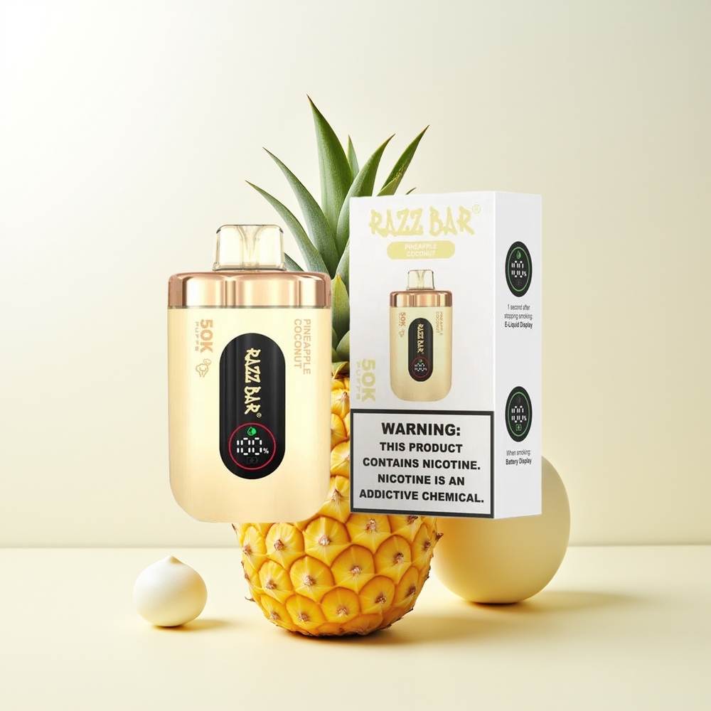 Serbia Wholesale Razz Bar 50K Puffs Ananas Kokos 1.0 Ohm Mesh 650mAh Type-C 2% Nicotine