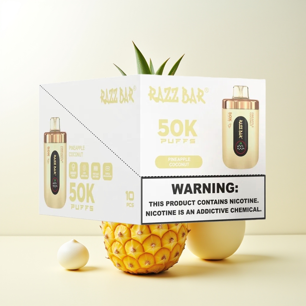 Serbia Wholesale Razz Bar 50K Puffs Ananas Kokos 1.0 Ohm Mesh 650mAh Type-C 2% Nicotine